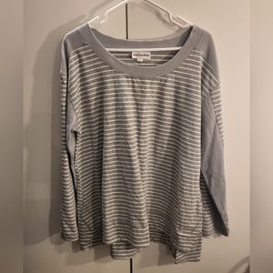 Neon Buddha Womans XL Gray Striped Top